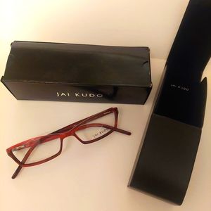 Rare Jai Kudo petite 1720 p11 Women's Full Rim Eyeglasses Frame Red NWT